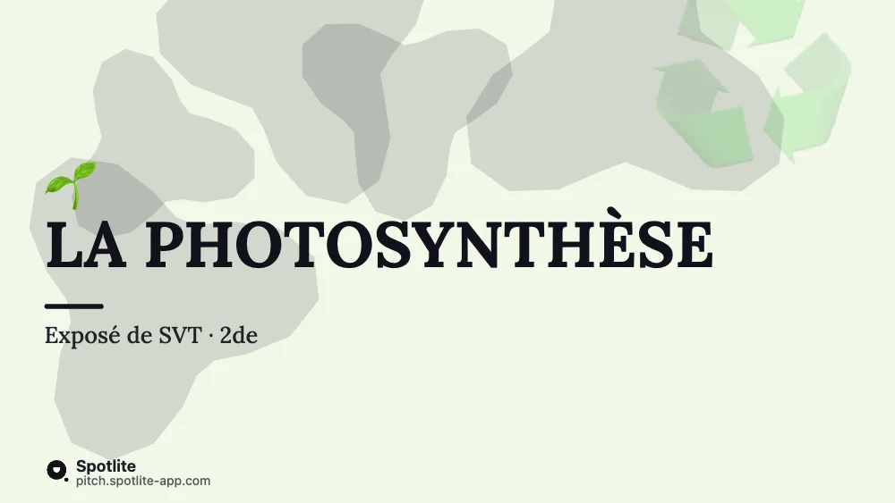 Exposé de SVT — slide 1 : La photosynthèse
