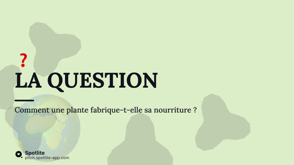 Exposé de SVT — slide 2 : La question