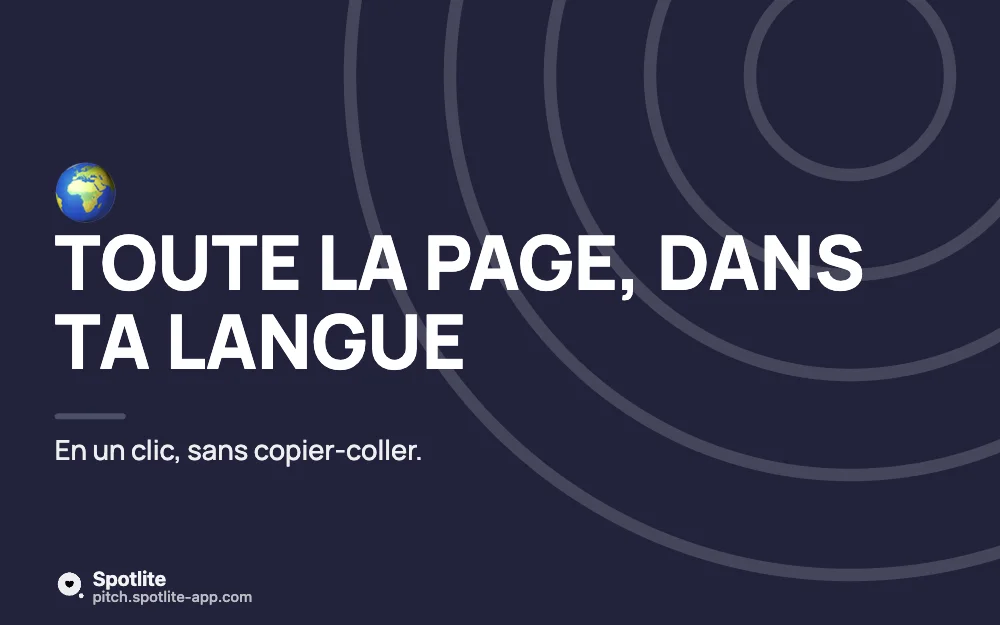 Extension de traduction — slide 1 : Toute la page, dans ta langue