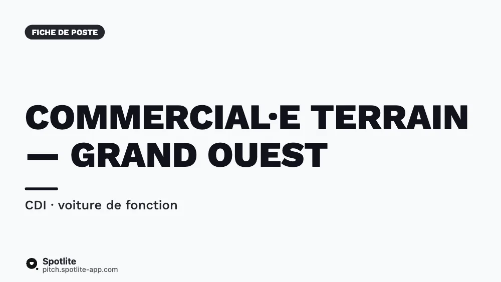 Fiche de poste commercial — slide 1 : Commercial·e terrain — Grand Ouest