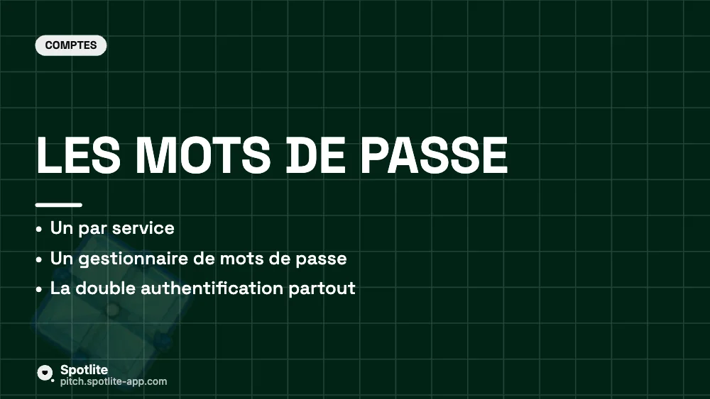 Formation cybersécurité — slide 4 : Les mots de passe