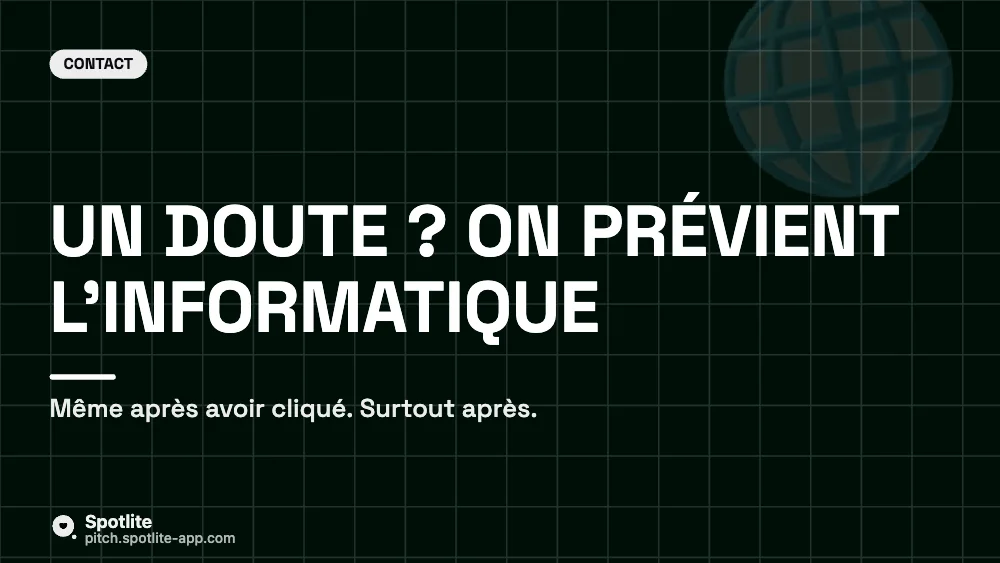 Formation cybersécurité — slide 5 : Un doute ? On prévient l'informatique