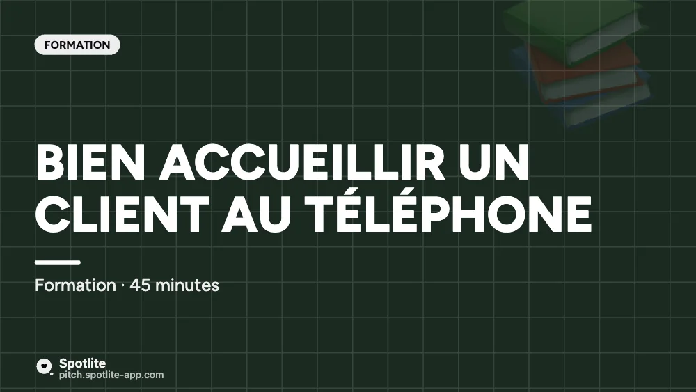Support de formation — slide 1 : Bien accueillir un client au téléphone