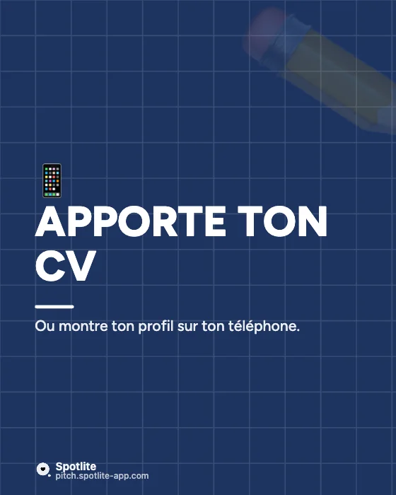 Forum écoles — slide 3 : Apporte ton CV
