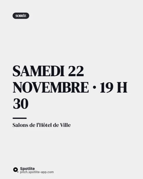 Gala caritatif — slide 2 : Samedi 22 novembre · 19 h 30