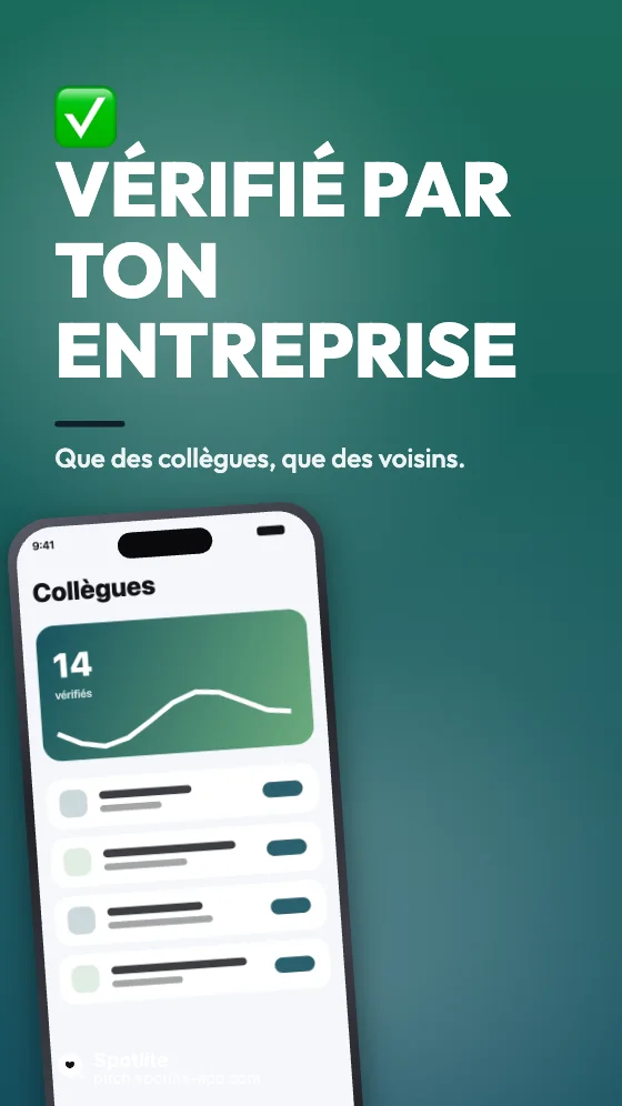 Captures Google Play — slide 4 : Vérifié par ton entreprise