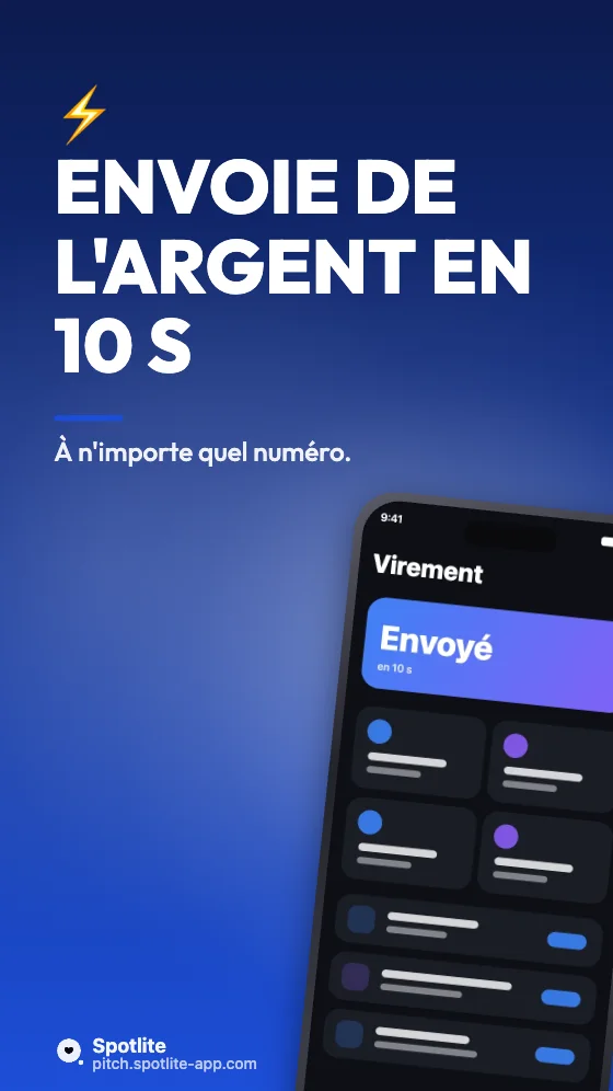 Google Play — banque — slide 3 : Envoie de l'argent en 10 s