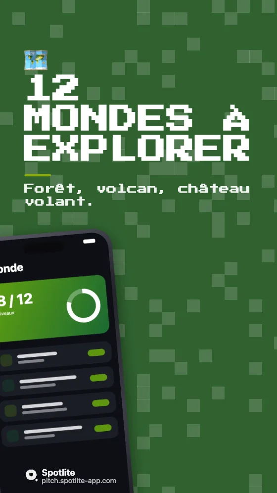 Google Play — jeu — slide 2 : 12 mondes à explorer