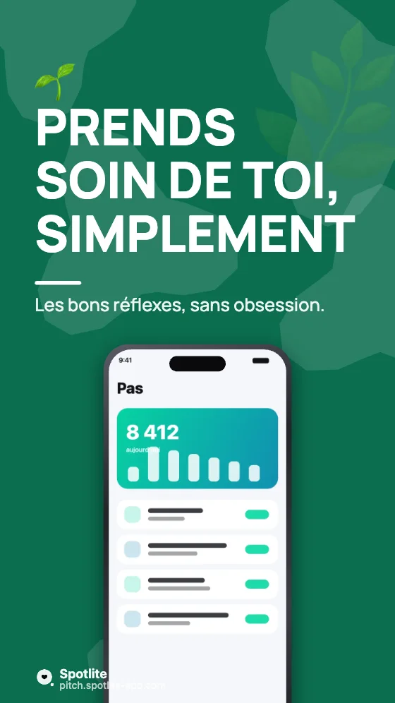 Google Play — santé — slide 1 : Prends soin de toi, simplement