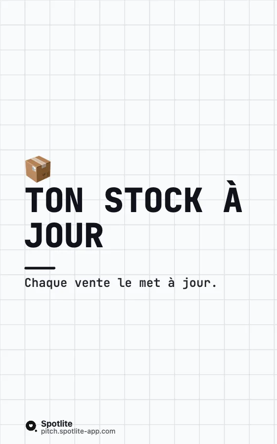 Captures tablette — slide 3 : Ton stock à jour