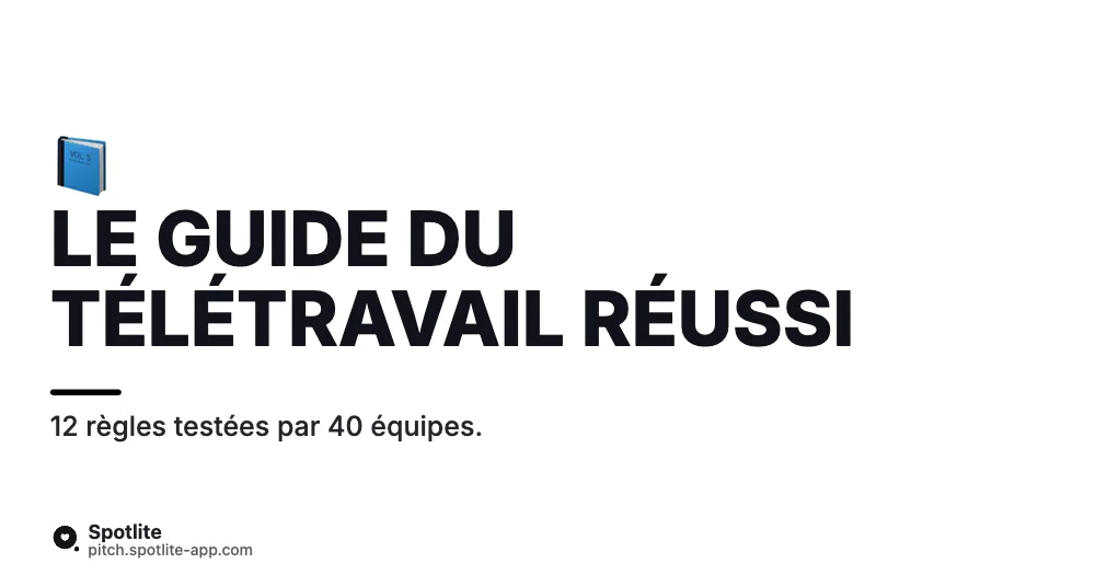 Image de partage (Open Graph) — slide 1 : Le guide du télétravail réussi