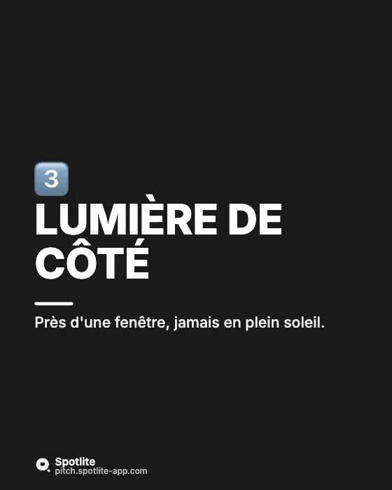 Astuces photo au téléphone — slide 4 : Lumière de côté