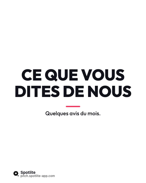 Avis clients — slide 1 : Ce que vous dites de nous