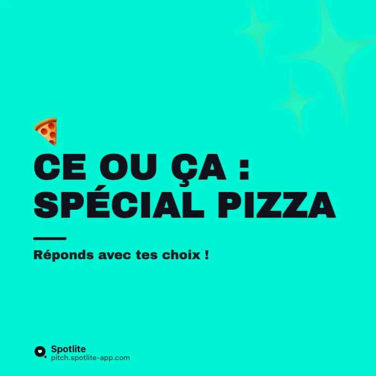 Ce ou ça ? — slide 1 : Ce ou ça : spécial pizza