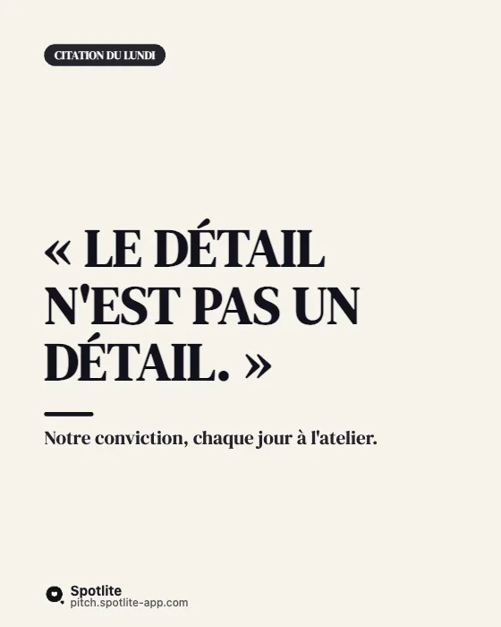 Citation du jour — slide 1 : « Le détail n'est pas un détail. »