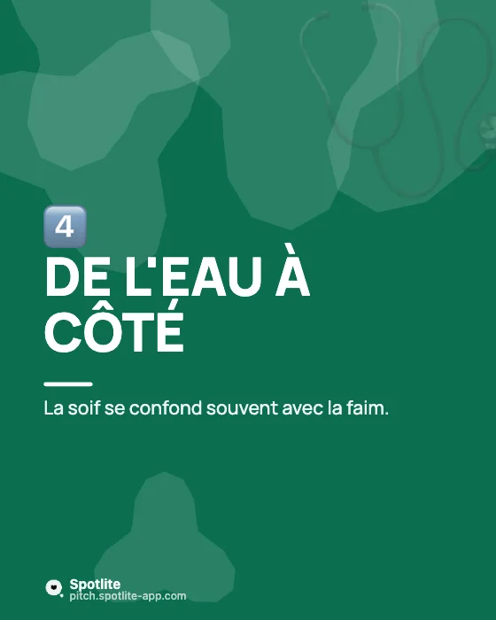 Conseils nutrition — slide 5 : De l'eau à côté