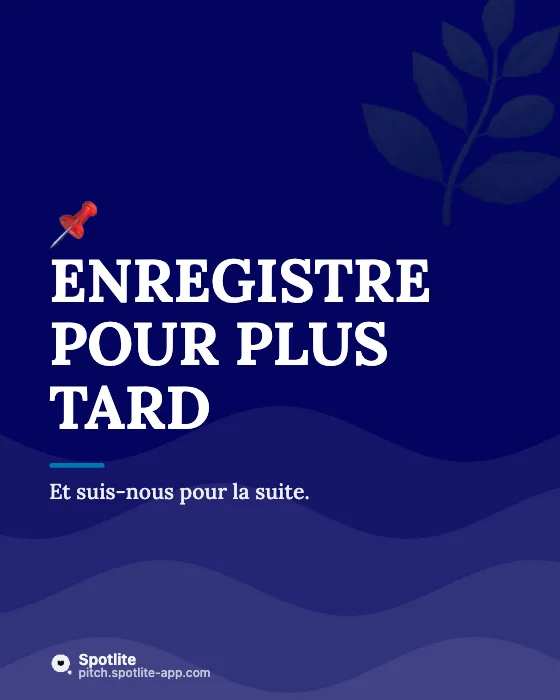Conseils en carrousel — slide 6 : Enregistre pour plus tard