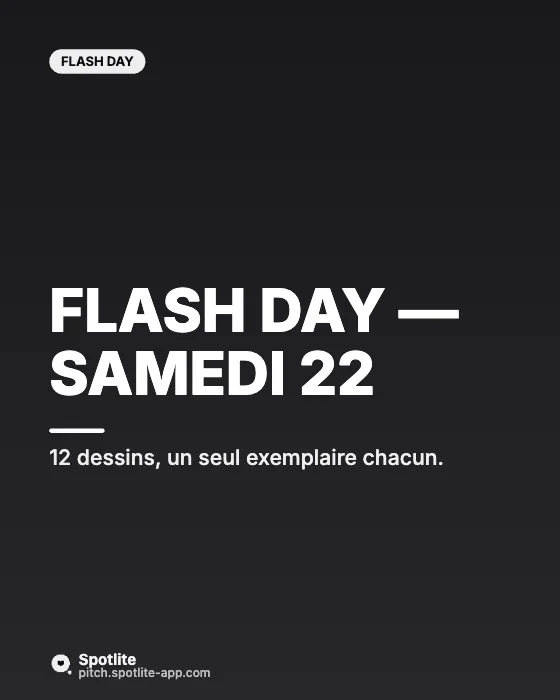 Flashs de tatoueur — slide 1 : Flash day — samedi 22