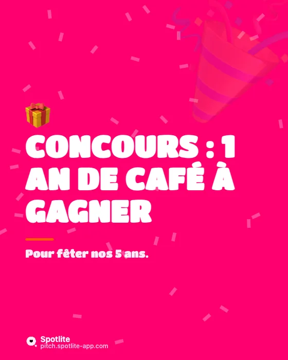 Jeu concours — slide 1 : Concours : 1 an de café à gagner