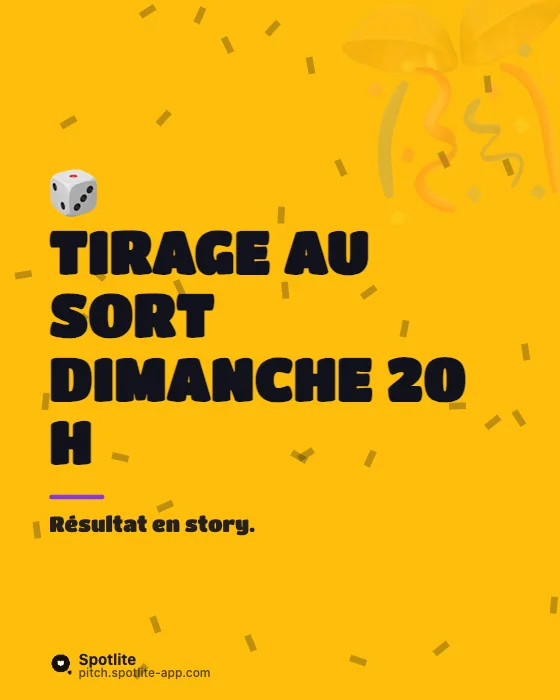 Jeu concours — slide 3 : Tirage au sort dimanche 20 h