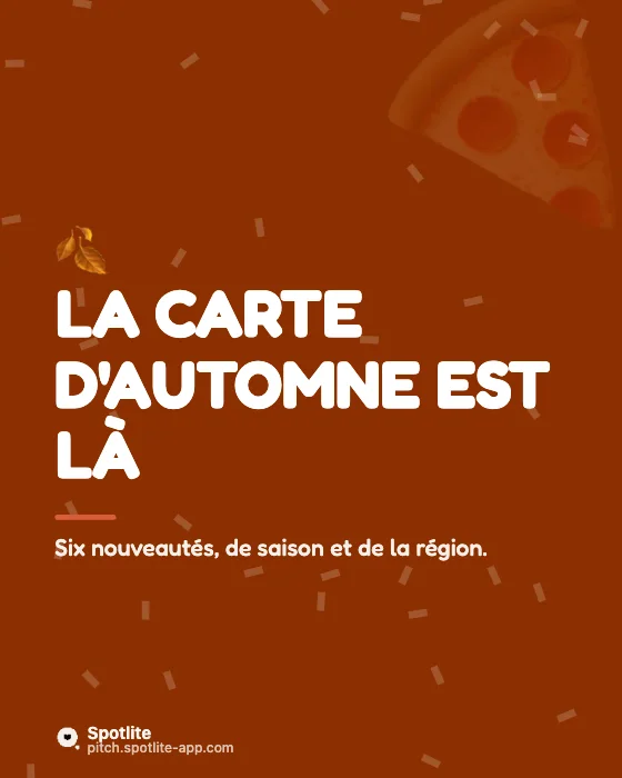Nouvelle carte — slide 1 : La carte d'automne est là