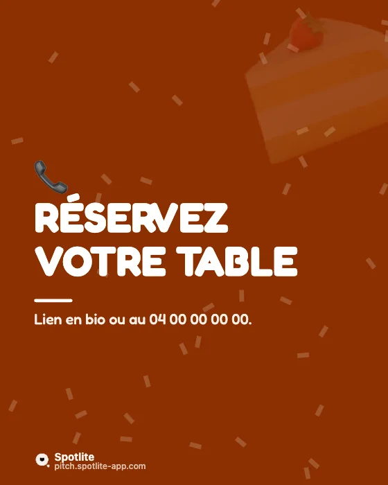 Nouvelle carte — slide 5 : Réservez votre table