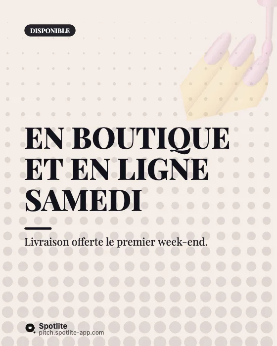 Nouvelle collection — slide 5 : En boutique et en ligne samedi