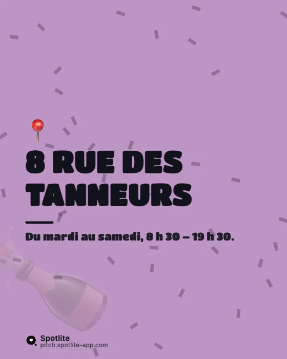 Ouverture de boutique — slide 4 : 8 rue des Tanneurs