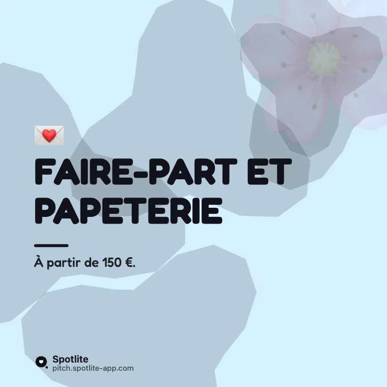 Portfolio d'illustratrice — slide 3 : Faire-part et papeterie