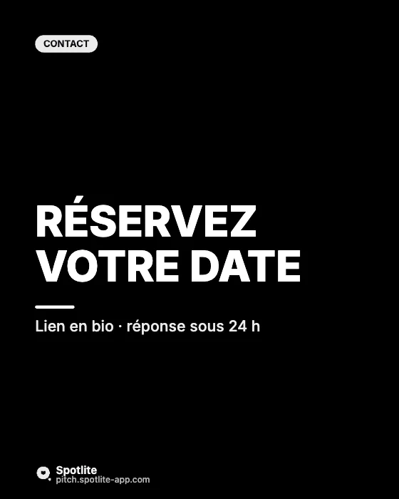 Portfolio de photographe — slide 5 : Réservez votre date