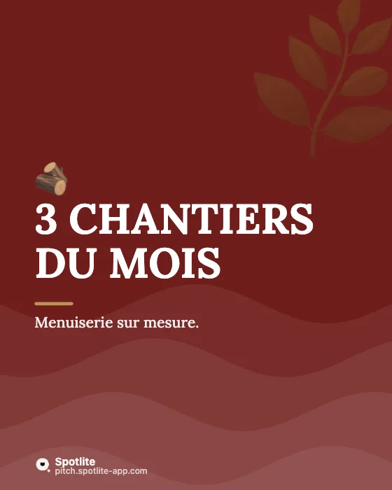 Réalisations d'artisan — slide 1 : 3 chantiers du mois