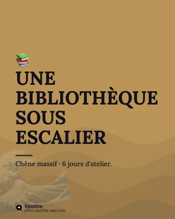 Réalisations d'artisan — slide 2 : Une bibliothèque sous escalier