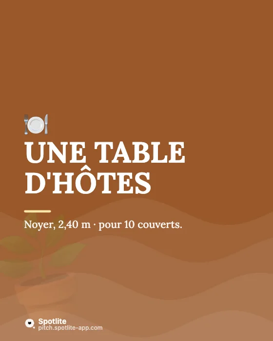 Réalisations d'artisan — slide 4 : Une table d'hôtes
