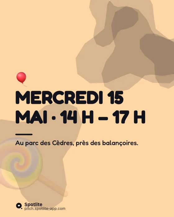 Invitation d'anniversaire — slide 2 : Mercredi 15 mai · 14 h – 17 h