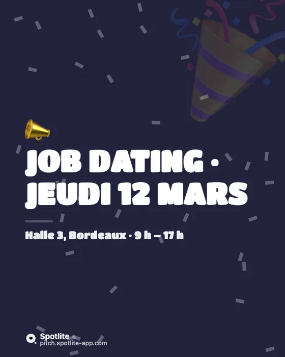 Annonce de job dating — slide 1