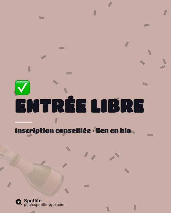 Annonce de job dating — slide 4 : Entrée libre