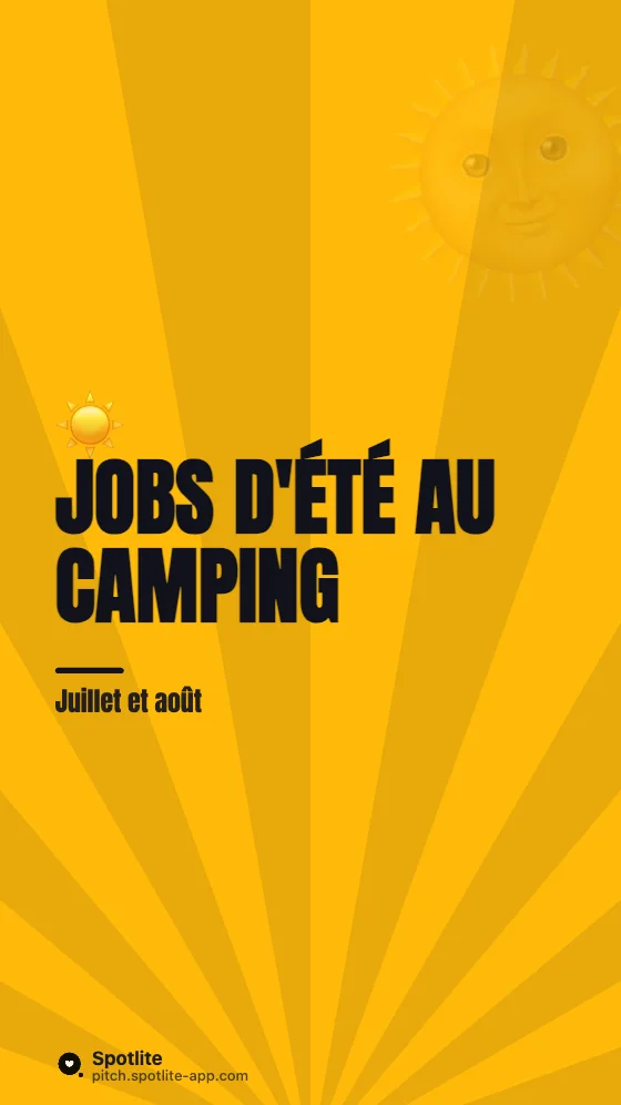 Jobs d'été — slide 1 : Jobs d'été au camping