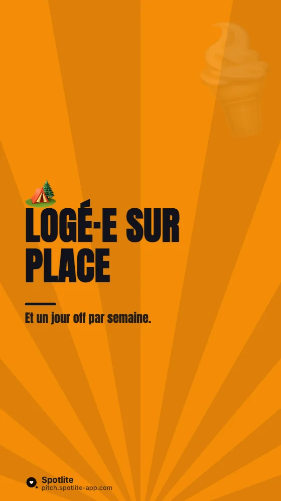 Jobs d'été — slide 3 : Logé·e sur place
