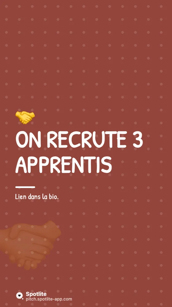 Une journée chez nous — slide 6 : On recrute 3 apprentis