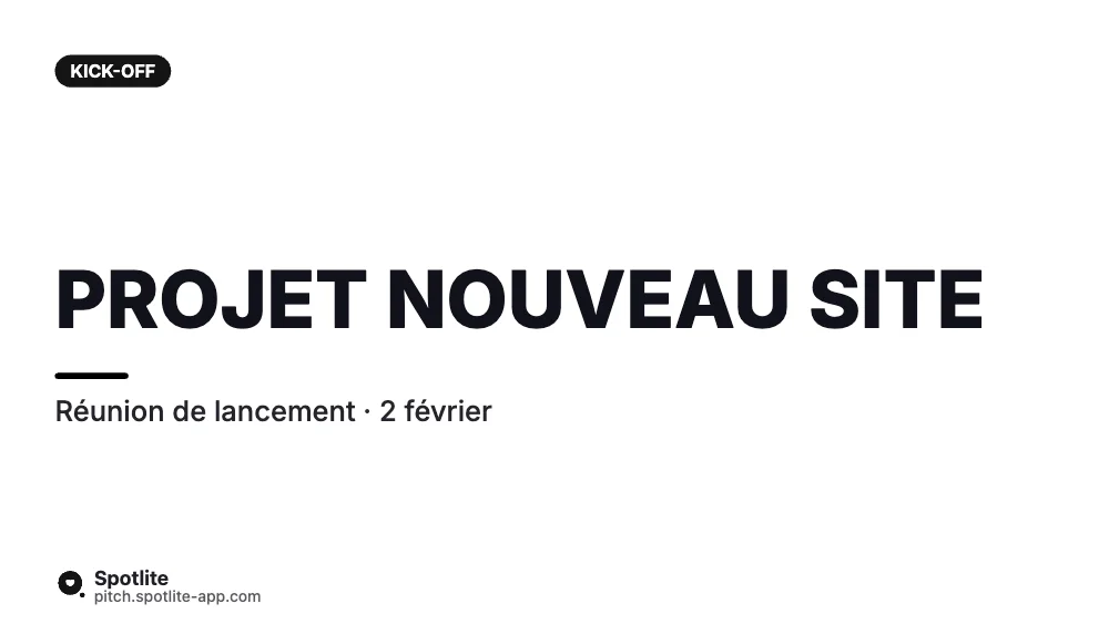 Kick-off de projet — slide 1