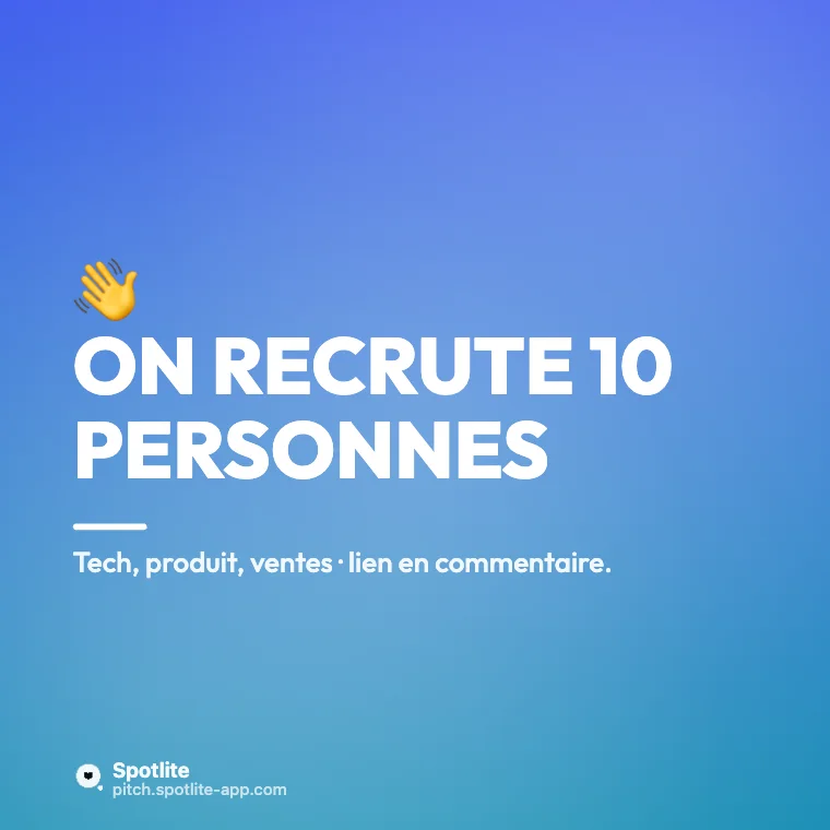 Annonce de levée de fonds — slide 4 : On recrute 10 personnes