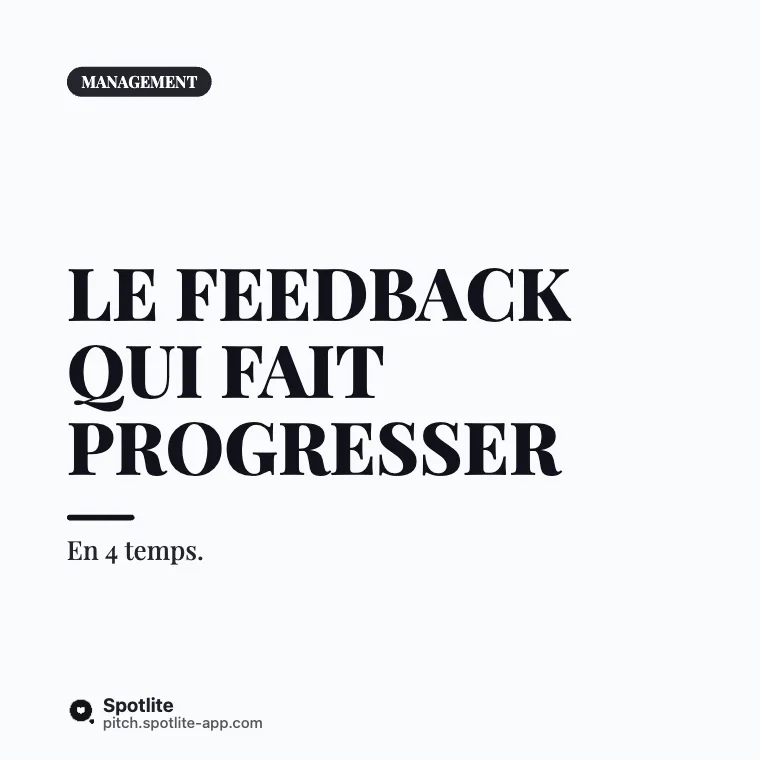 Donner un feedback — slide 1 : Le feedback qui fait progresser