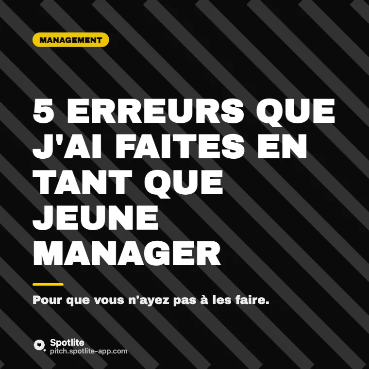 Erreurs de manager — slide 1 : 5 erreurs que j'ai faites en tant que jeune manager