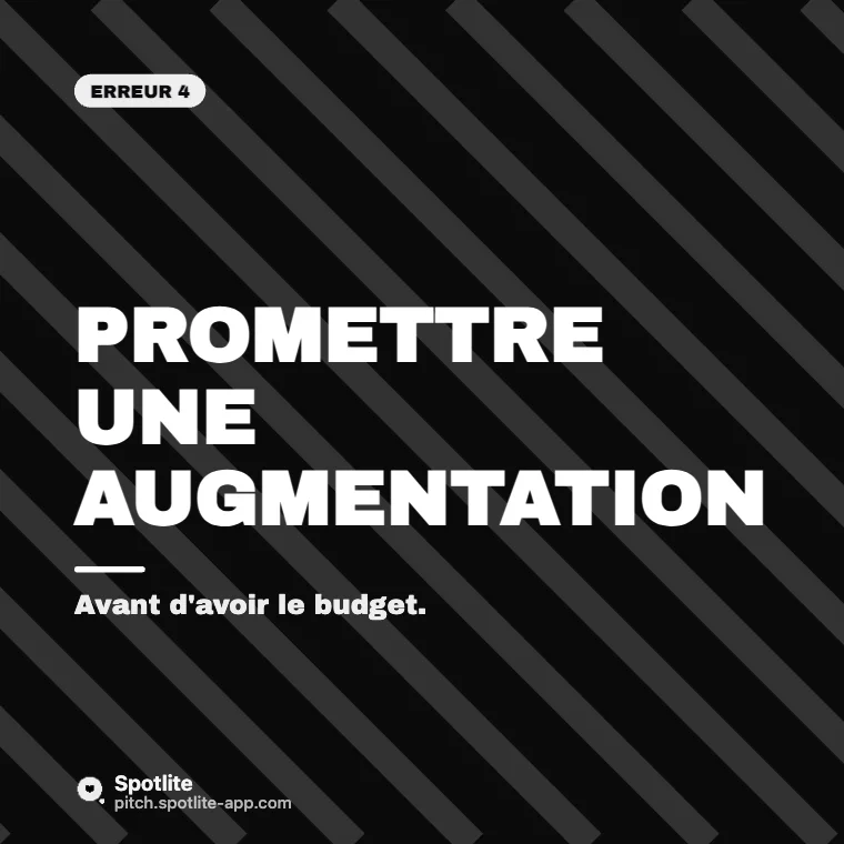 Erreurs de manager — slide 5 : Promettre une augmentation