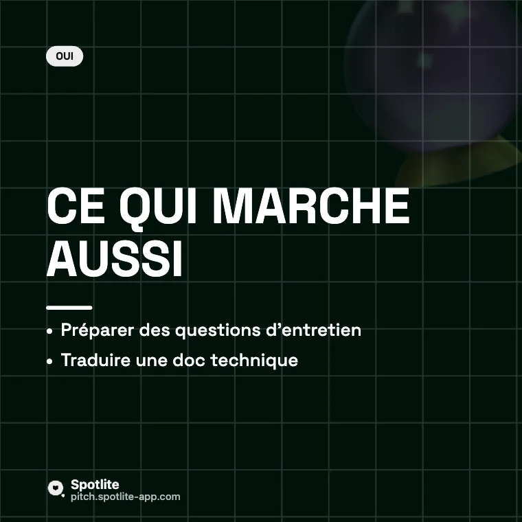 L'IA au quotidien — slide 3 : Ce qui marche aussi