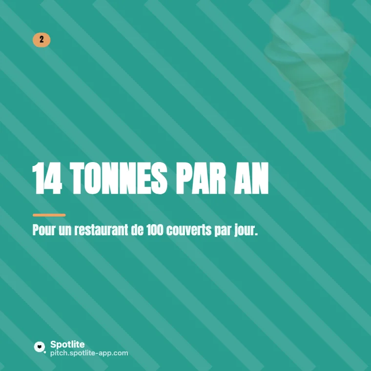 Infographie — slide 3 : 14 tonnes par an