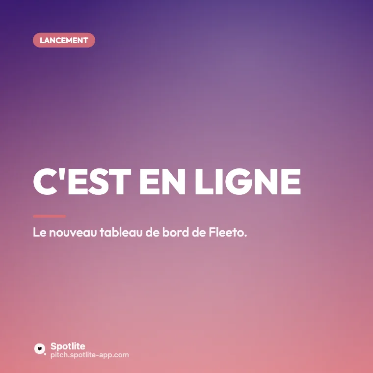 Lancement de produit — slide 1 : C'est en ligne