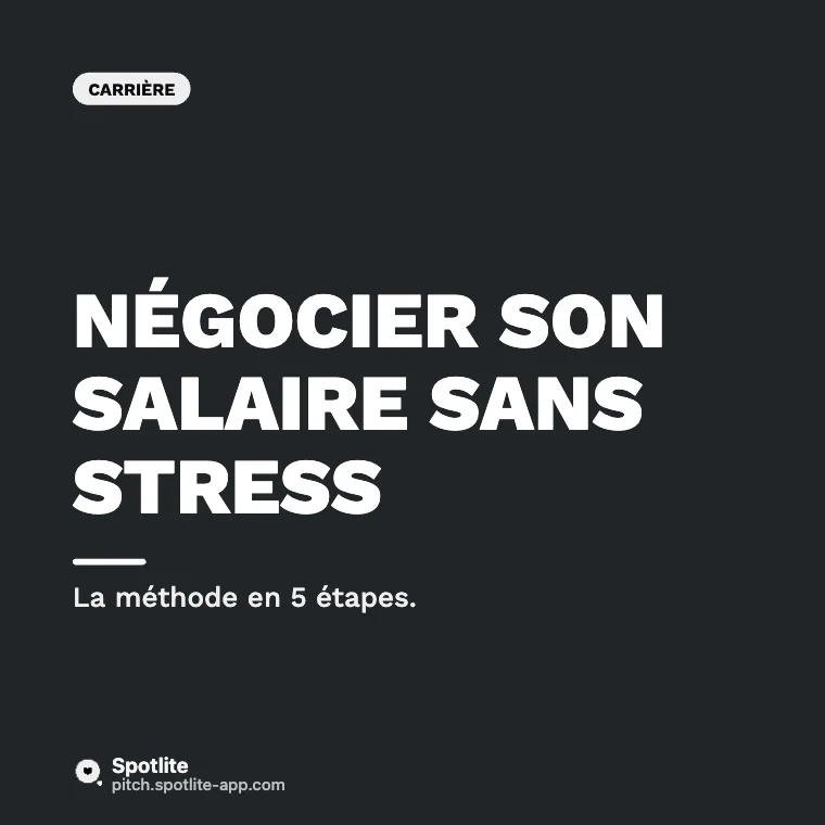 Négocier son salaire — slide 1 : Négocier son salaire sans stress