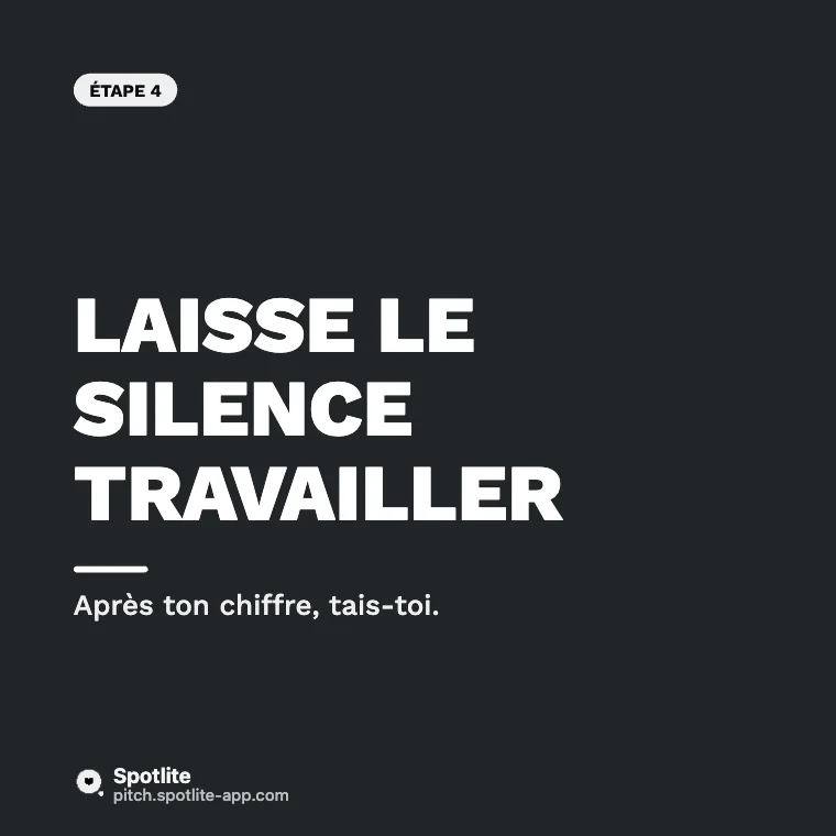 Négocier son salaire — slide 5 : Laisse le silence travailler