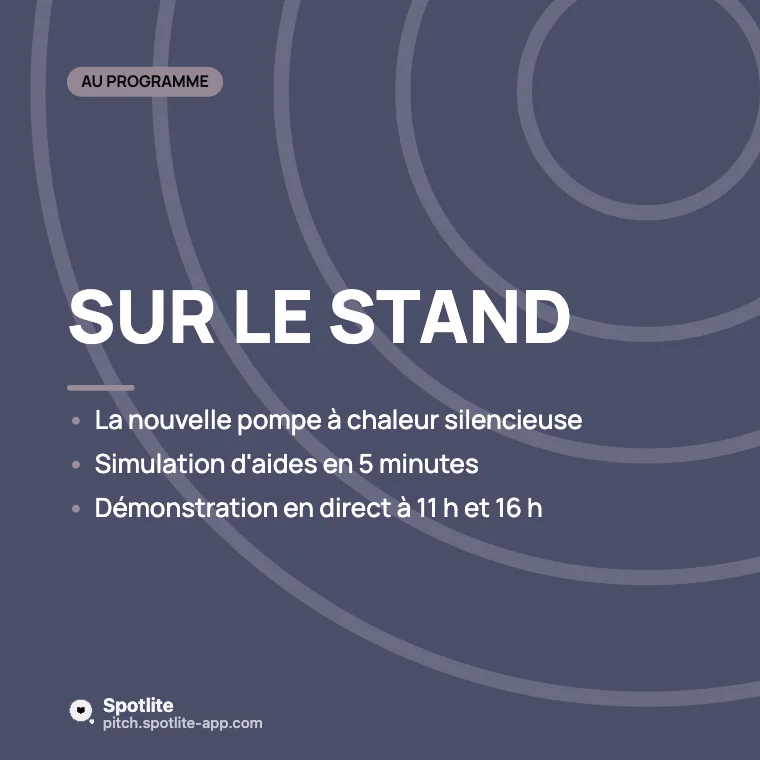 Nous serons au salon — slide 2 : Sur le stand